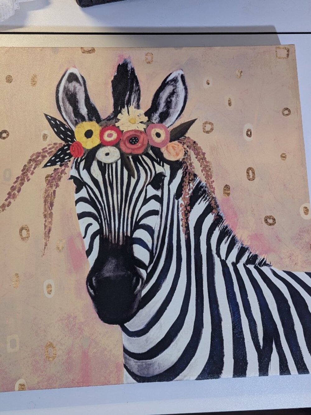 "Klimt Zebra II" by Victoria Borges Giclee Canvas Print